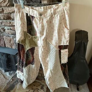 POL Floral Knit Pants with Pink and Cream